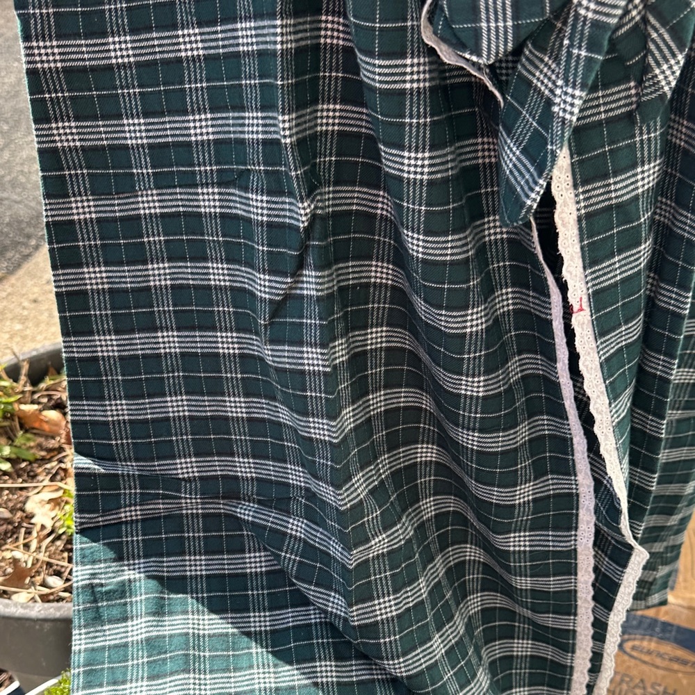 Recollections Green Plaid Robe with White Accents - Picture 4 of 5